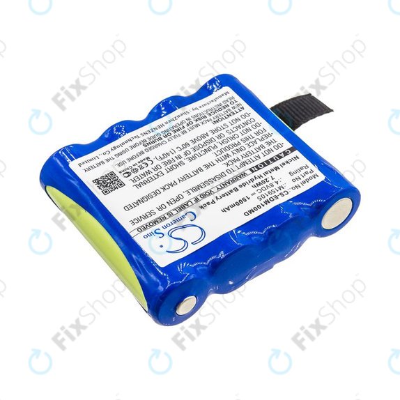 Battery for Edan Cs-01, Edan H100, Edan H100b, Edan H100n, 1500mAh, Ni-MH, 4.8V, 4XNR49AA1500P, HQ