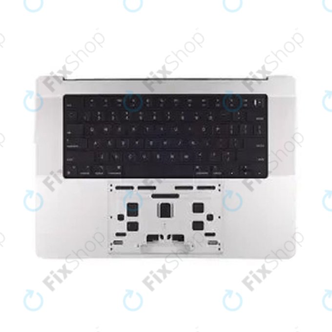 Top case keyboard frame for MacBook Pro 14", A3112 (2024), with US keyboard and battery, Silver, 661-42513, Genuine Apple