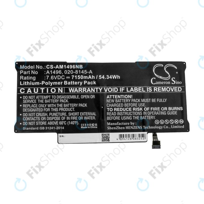 Apple MacBook Air 13" A1466 (Mid 2013 - Mid 2017) - Battery A1496 7150mAh HQ
