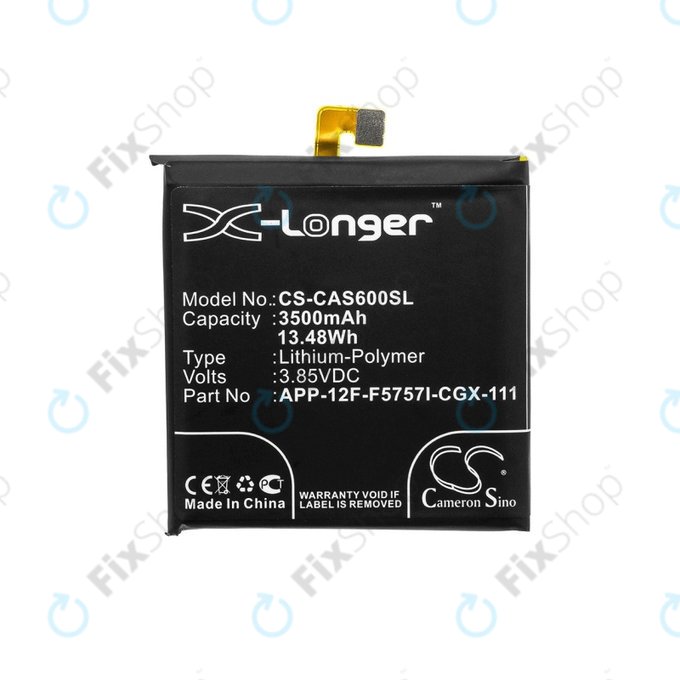 Battery for Caterpillar CAT S60, 3500mAh, Li-Pol, 3.85 V, APP-12F-F5757I-CGX-111, HQ