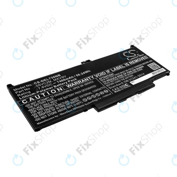 Battery for Dell Latitude 13 7300, 14 7400, 7400mAh, Li-Pol, 7.6V, 05VC2M, HQ