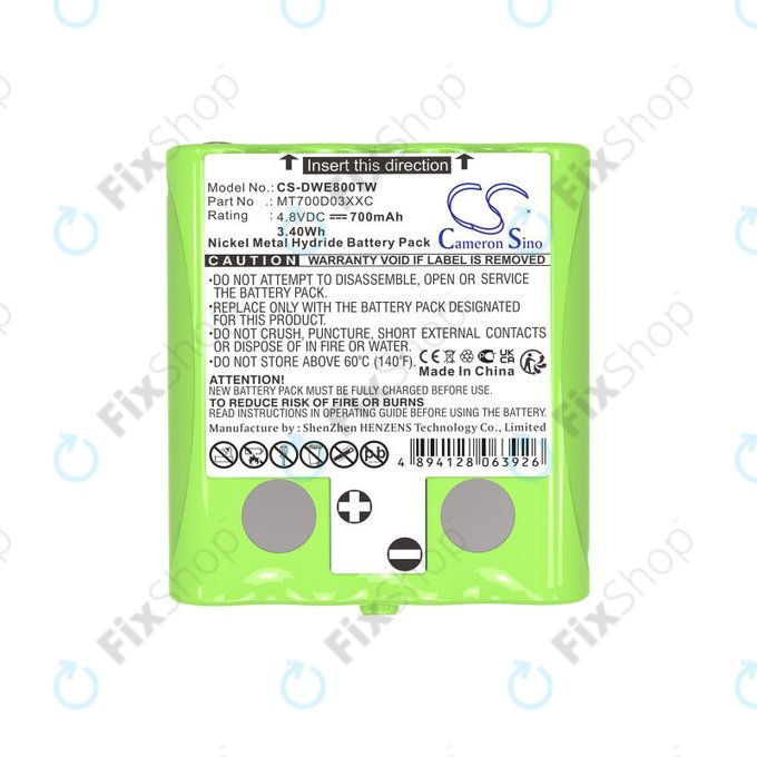 Battery for Detewe Outdoor Pmr a Simvalley, 700mAh, Ni-MH, 4.8V, MT700D03XXC, HQ