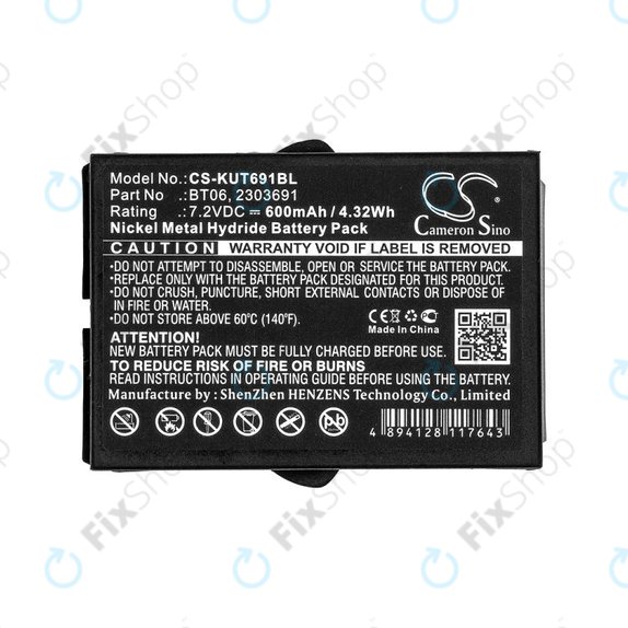 Battery for Ikusi TM60, 61, 62, 600mAh, Ni-MH, 7.2V, BT06, HQ