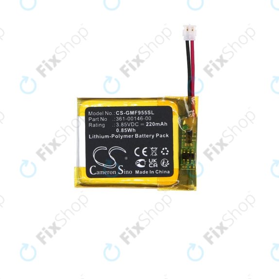 Battery for Garmin Forerunner 955 Solar, 220mAh, Li-Pol, 3.85V, 361-00146-00, HQ
