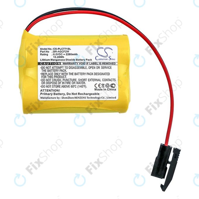 Battery for GE A06b-6093-K001, 2200mAh, Li-MnO2, 6V, BR-AGCF2W, HQ