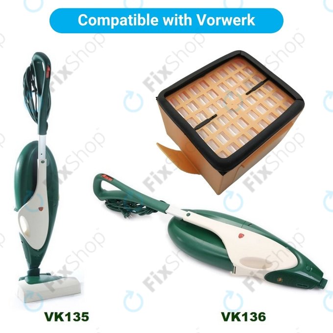 Dust Filter, 2pcs for Vorwerk Kobold VK135, VK136