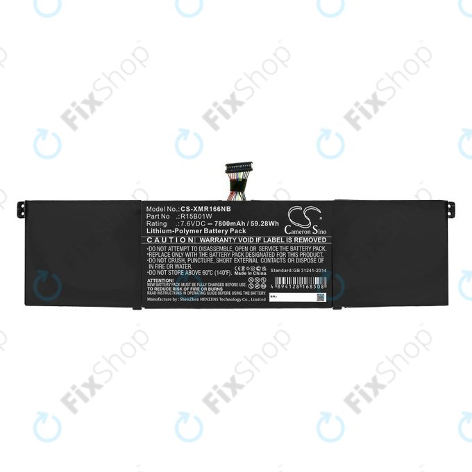 Battery for Xiaomi Mi Pro 15.6 i3, i5, i6, 7800mAh, Li-Pol, 7.6V, R15B01W, HQ