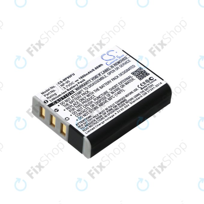 Battery for Fujifilm FinePix F30, Ricoh GXR, 1800mAh, Li-Ion, 3.7V, DB-90, HQ