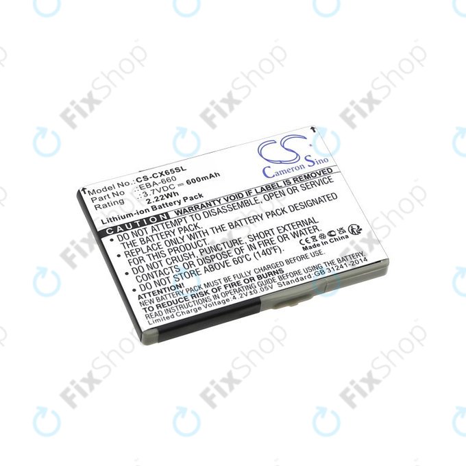 Battery for Siemens M8, A31, CS66, SS66, 600mAh, Li-Ion, 3.7V, EBA-660, HQ