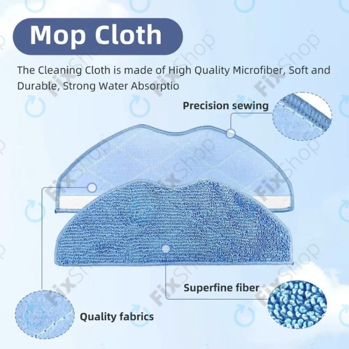 Mop Cloth, 2pcs for Rowenta X-plorer S75s, S75s+