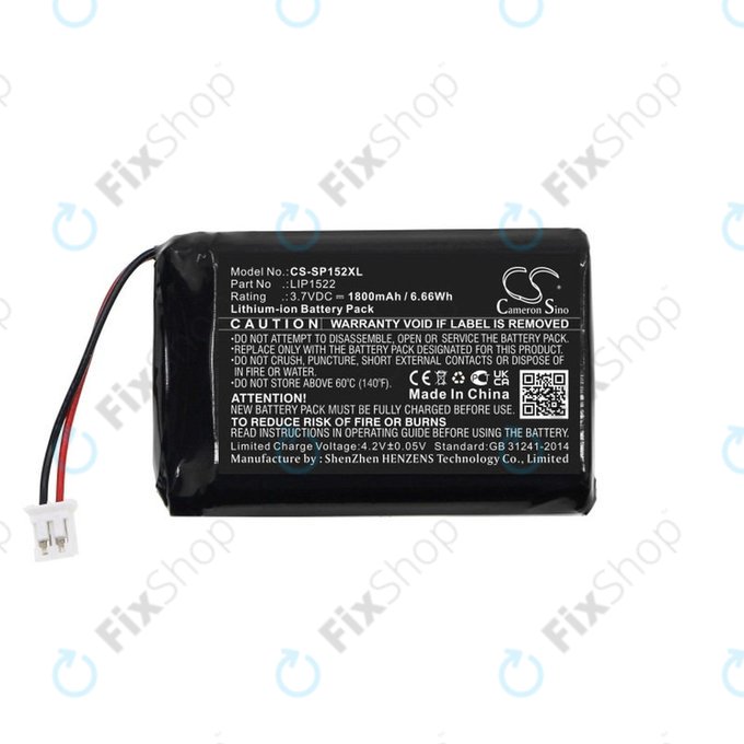 Battery for Sony Dualshock 4 Wireless Controller, 1800mAh, Li-Ion, 3.7V, LIP1522, HQ