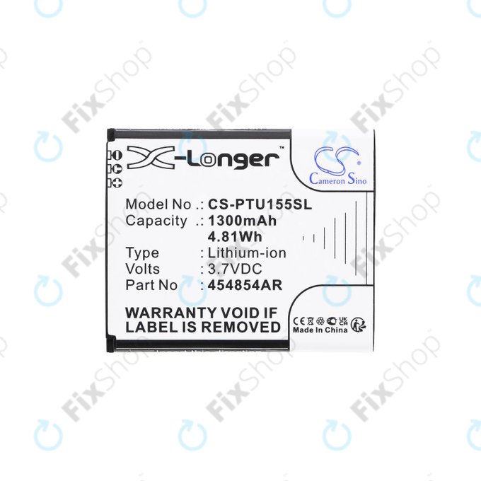 Battery for Panasonic Kx-Tu150, Kx-Tu150exr, 1300mAh, Li-Ion, 3.7V, 454854AR, HQ