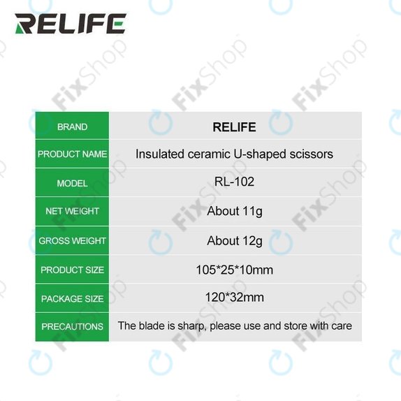 Relife RL-102 - Insulated Ceramic Scissors