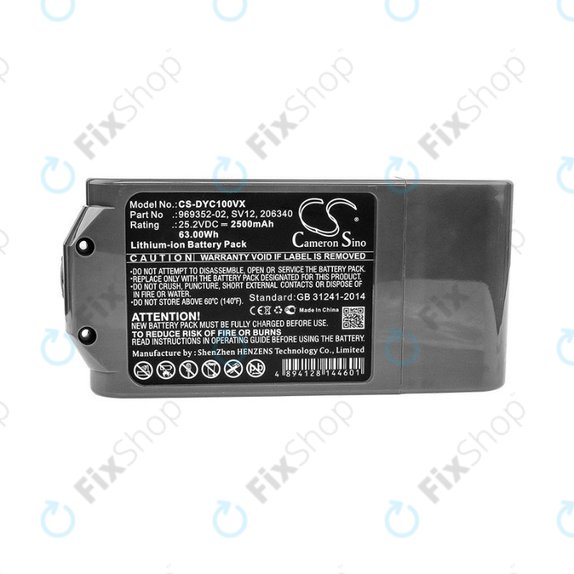 Dyson V10 - Battery 969352-02, SV12, 206340 Li-Ion 25.2V 2500mAh HQ
