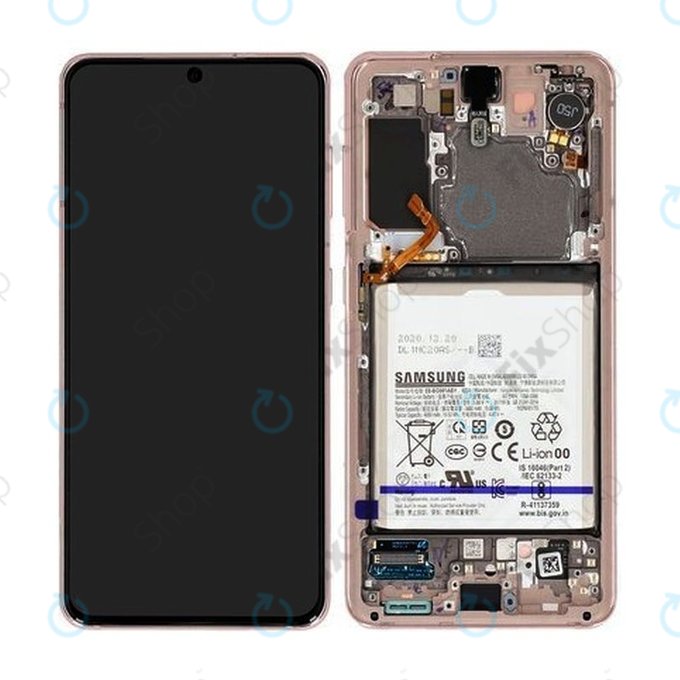Samsung Galaxy S21 G991B - LCD Display + Touch Screen + Frame + Battery (Phantom Violet) - GH82-24716B, GH82-24718B Genuine Service Pack