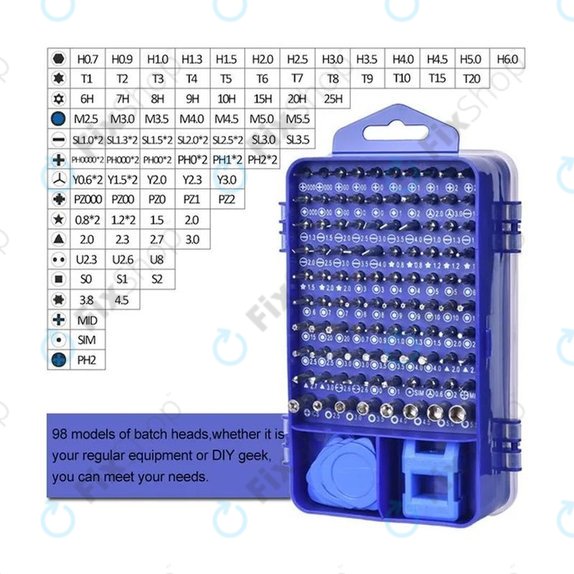 Kingsdun - Screwdriver & Bit Precision Set for Cell Phone, PC & Electronic Repair 115in1