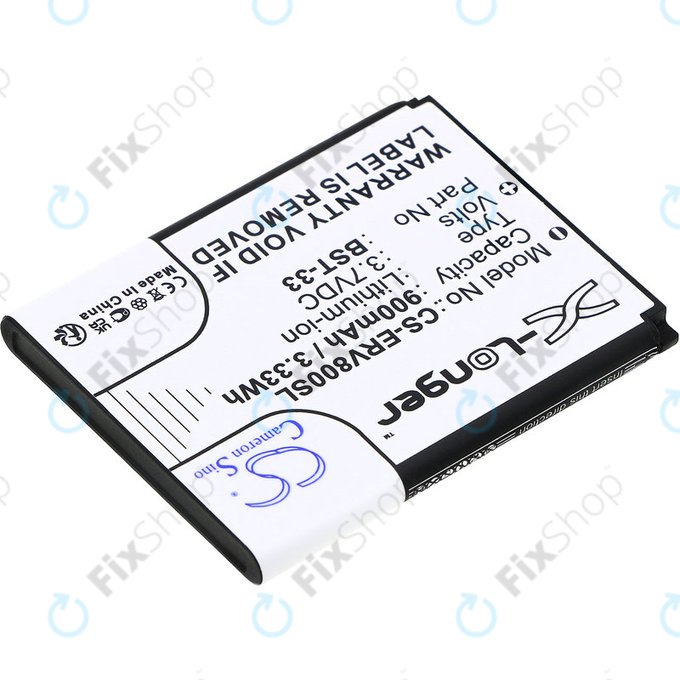 Battery for Sony Ericsson W595, K790i, K800i, W850i, W900i, W950i, 900mAh, Li-ion, 3.7V, BST-33, HQ