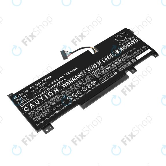 Battery for MSI Pulse GL76, Katana GF66, Bravo 15, Crosshair 17, 4600mAh, Li-Pol, 11.4V, BTY-M492, HQ