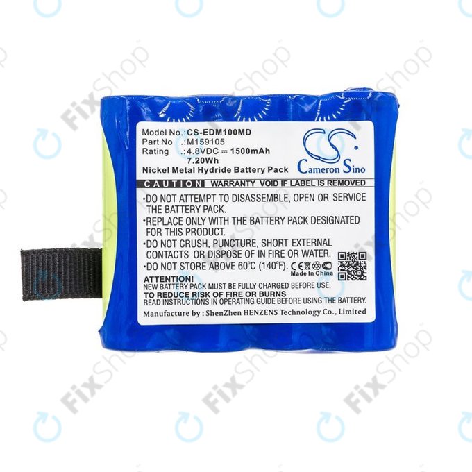 Battery for Edan Cs-01, Edan H100, Edan H100b, Edan H100n, 1500mAh, Ni-MH, 4.8V, 4XNR49AA1500P, HQ