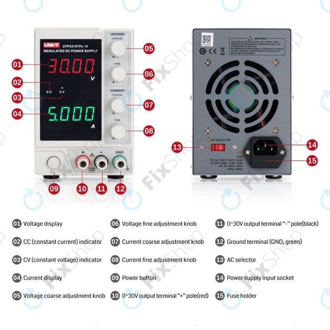 UNI-T UTP3313TFL-II - Laboratory Power Supply - 0-30V, 0-3A