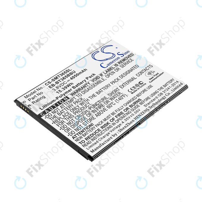 Battery for Samsung Galaxy Tab Active 2 8.0, 4050mAh, Li-Pol, 3.8V, EB-BT365BBU, HQ