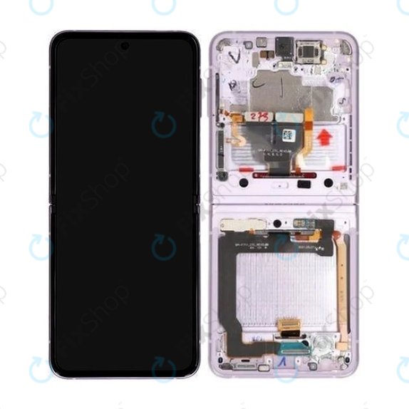Samsung Galaxy Z Flip 3 F711B - LCD Display + Touch Screen + Frame (Lavender) - GH82-26273D, GH82-27244D Genuine Service Pack