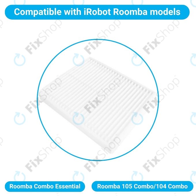 Dust Filter, 2pcs for iRobot Roomba Combo Essential, Roomba 105 Combo, 104 Combo