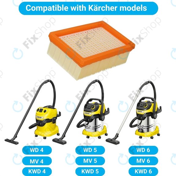 Kärcher WD-series, MV-series, KWD-series - Flat Filter
