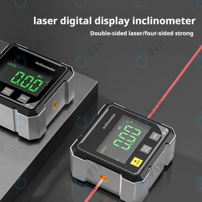 Digital angle gauge with magnet and laser