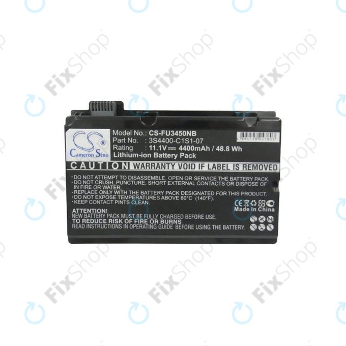 Battery for Fujitsu Amilo Pi3450, Amilo Pi3525, Amilo Pi3540, 4400mAh, Li-Ion, 11.1V, 3S4400-C1S1-07, HQ