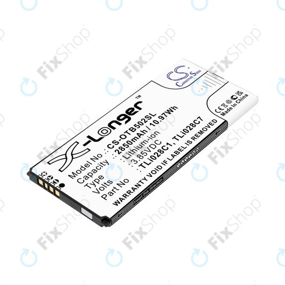 Battery for Alcatel 1b 2020, Alcatel Ot-5002a, 2850mAh, Li-Ion, 3.85V, TLI028C1, HQ