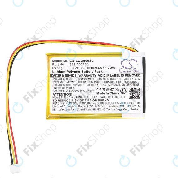 Battery for Logitech G403, G703, G900, G903, 1000mAh, Li-Pol, 3.7V, 533-000130, HQ