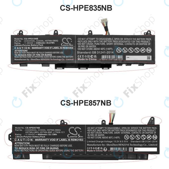 Battery for HP ZBook Firefly 15 G7, G8, EliteBook 855 G7, G8, 850 G7, G8, 4600mAh, Li-Pol, 11.55V, CC03053XL, HQ