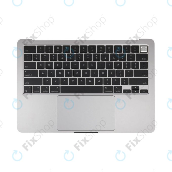 Top case keyboard frame for MacBook Air 13", A3113 (2024), with US keyboard and battery, Space Gray, 661-40227, Genuine Apple