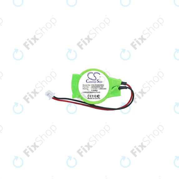 Battery for CMOS for Advent, Asus, HP, MSI, 200mAh, Lithium, 3V, GC02000KJ00, HQ