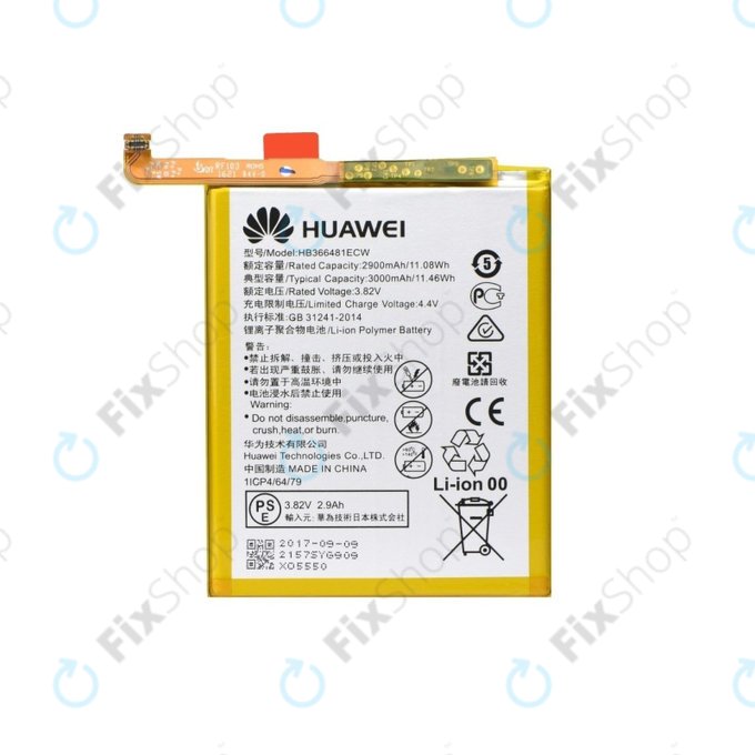Huawei P9, P9 Lite, P10 Lite, P20 Lite, P Smart, Y6 (2018), Y6 Prime (2018), Y7 (2018), Y7 Prime (2018), Honor 7A, 8, 9 Lite - Battery HB366481ECW 3000mAh - 24022157, 24022368, 24022333, 24022376 Genu