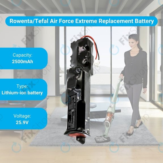Rowenta Air Force Extreme RH-series, Tefal TY-series - Battery RS-RH5274 Li-Ion 25.9V 2500mAh HQ