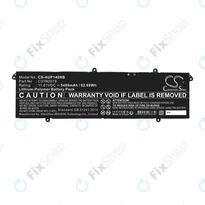 Battery for Asus VivoBook Pro 14, 14X, 15 OLED, 5400mAh, Li-Pol, 11.61V, C31N2019, HQ