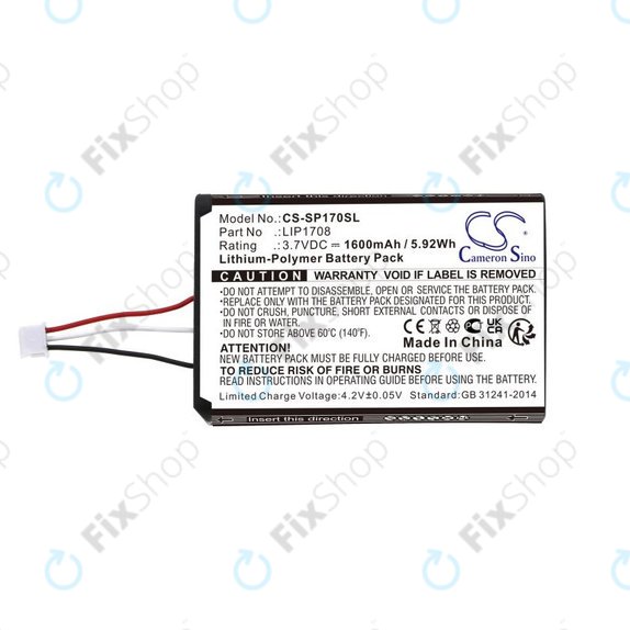 Battery for Sony PS5 DualSense, 1600mAh, Li-Pol, 3.7V, LIP1708, HQ