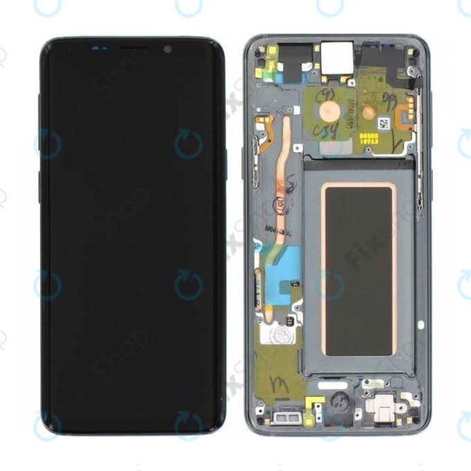 Samsung Galaxy S9 G960F - LCD Display + Touch Screen + Frame (Titanium Gray) - GH97-21696C, GH97-21697C Genuine Service Pack