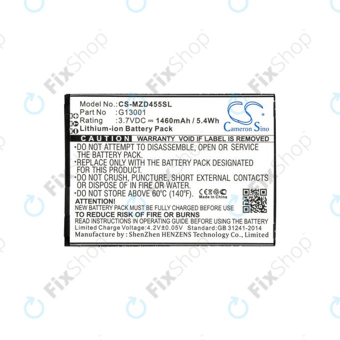 Battery for Navon Mizu D455, 1460mAh, Li-Ion, 3.7V, G13001, HQ