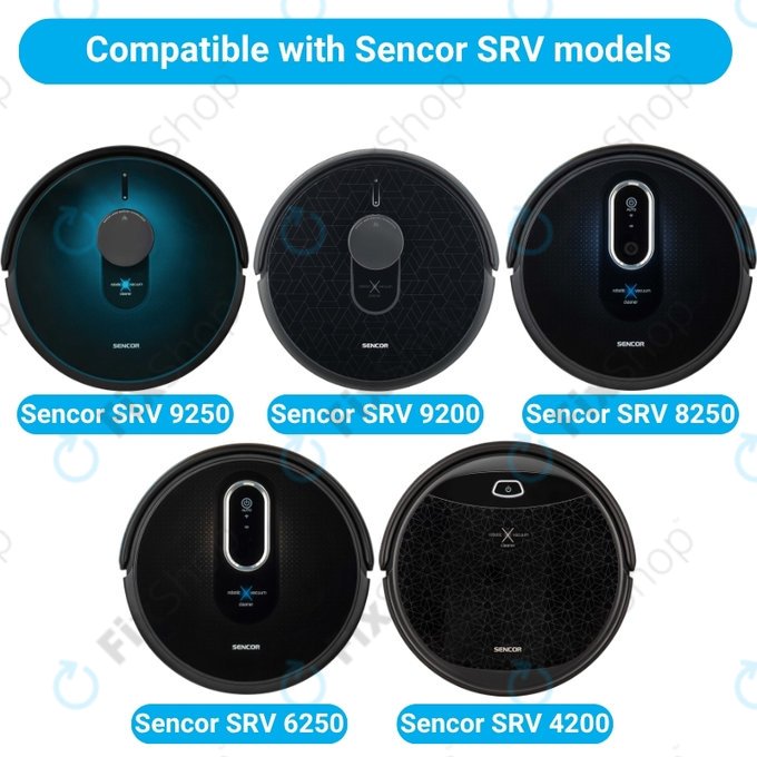 Replacement set for Sencor SRV9250, 9200, 8250, 6250, 4200 (2x Main brush, 4x Filter, 4x Side brush, 4x Mop cloth)