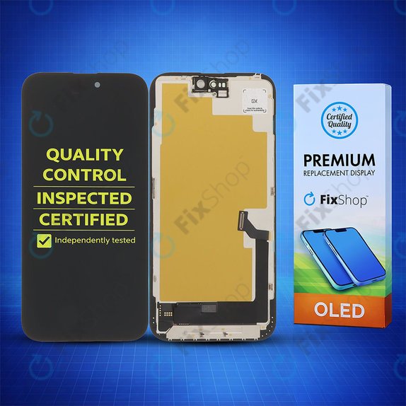 Display Hard OLED for iPhone 15 Plus, Touch Screen with Frame, FixPremium