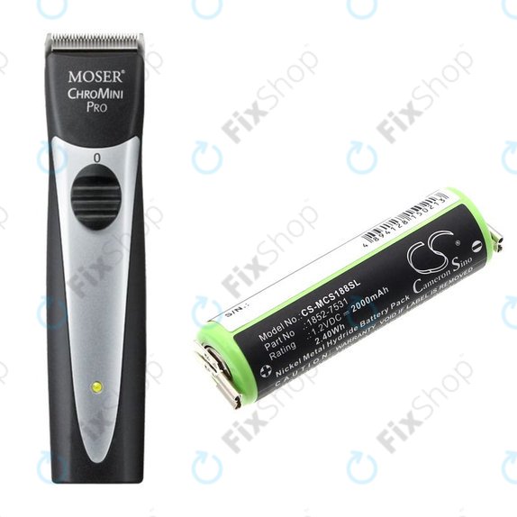 Battery for Moser Easy Style 1881, 2000mAh, Ni-MH, 1.2V, 1852-7531, HQ