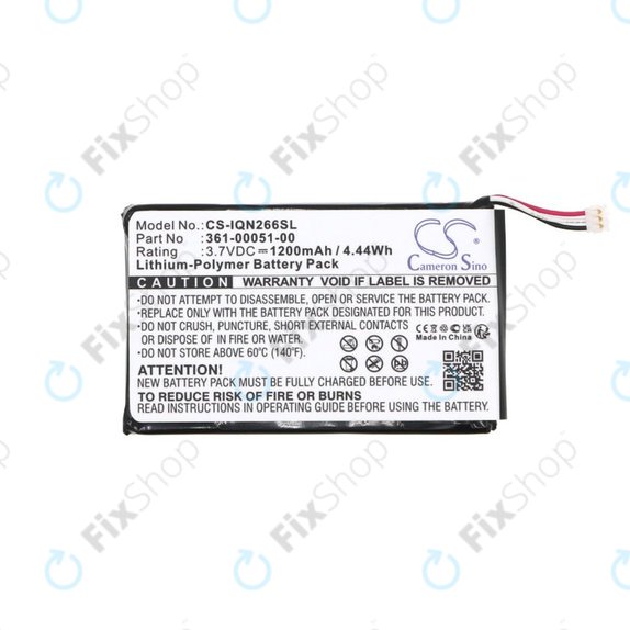 Battery for Garmin Nüvi 2660, 1200mAh, Li-Pol, 3.7V, 361-00051-00, HQ