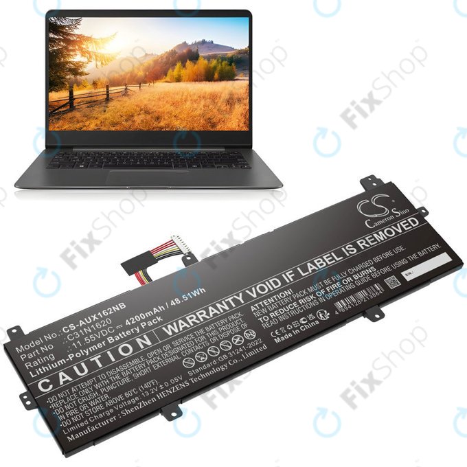 Battery for Asus BX430, Expertbook B5440fa, P5240ua-1a, 4200mAh, Li-Pol, 11.55V, C31N1620, HQ