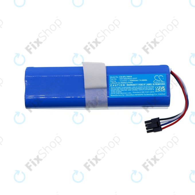 Battery for Eufy Robovac L70 Hybrid, 5200mAh, Li-Ion, 14.4V, D080-4S2P, HQ