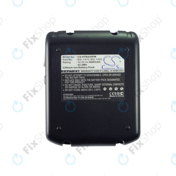 Battery for Hitachi C 14dsl, Dv 14dbl, Wh 14dbl, 3000mAh, Li-Ion, 14.4V, BSL 1415, BSL 1430, HQ