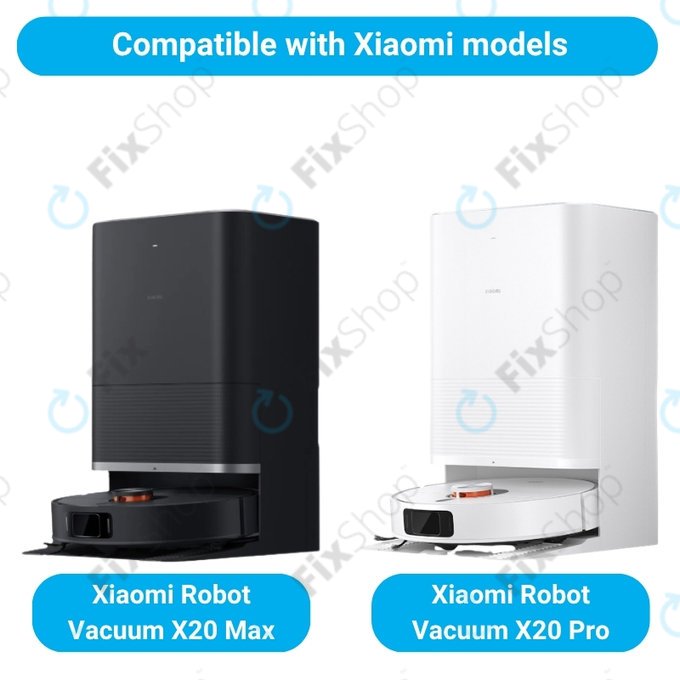 Replacement set for Xiaomi Robot Vacuum X20 Max, X20 Pro (1x Main brush, 2x Filter, 2x Side brush, 4x Mop cloth, 2x Dust bag)