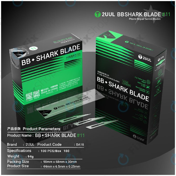Shark Blade No.11, BB, 2UUL DA18, 100pcs/Box